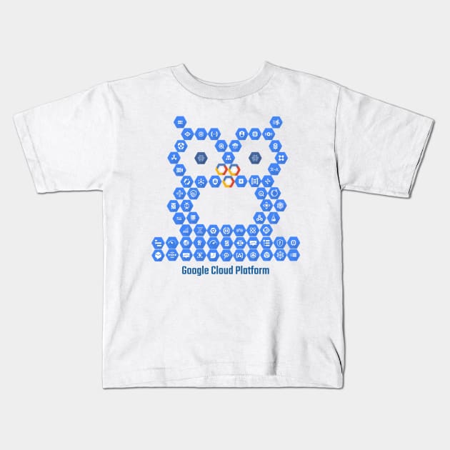 Google Cloud Elements Owl Kids T-Shirt by Cyber Club Tees